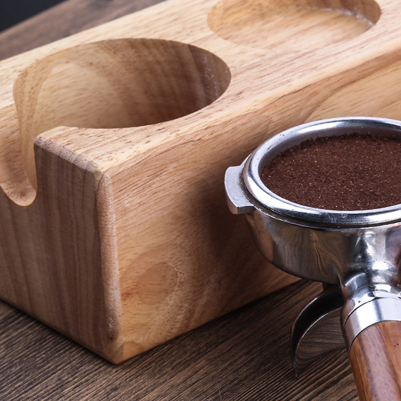 Wooden Espresso Coffee Filter 58mm wood coffee tamper holder Espresso coffee tamper mat tamper station