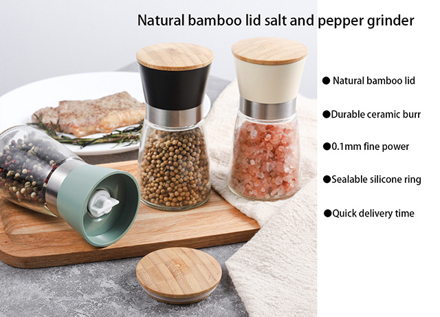 Factory sale kitchen accessories himalayan salt and pepper grinder set for seasoning