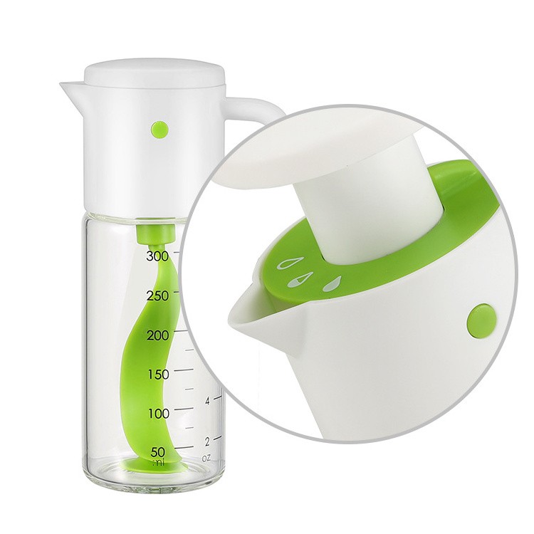 New Design Manual Plastic Top Press-Mixer Dressing Shaker Jar And Hand Salad Blender With 330ML Borosilicate Glass