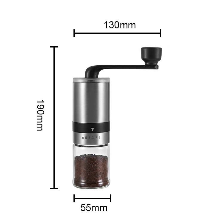 High Quality Ceramic burr coffee bean grinder mill adjustable grind size setting coffee stainless steel for kitchen