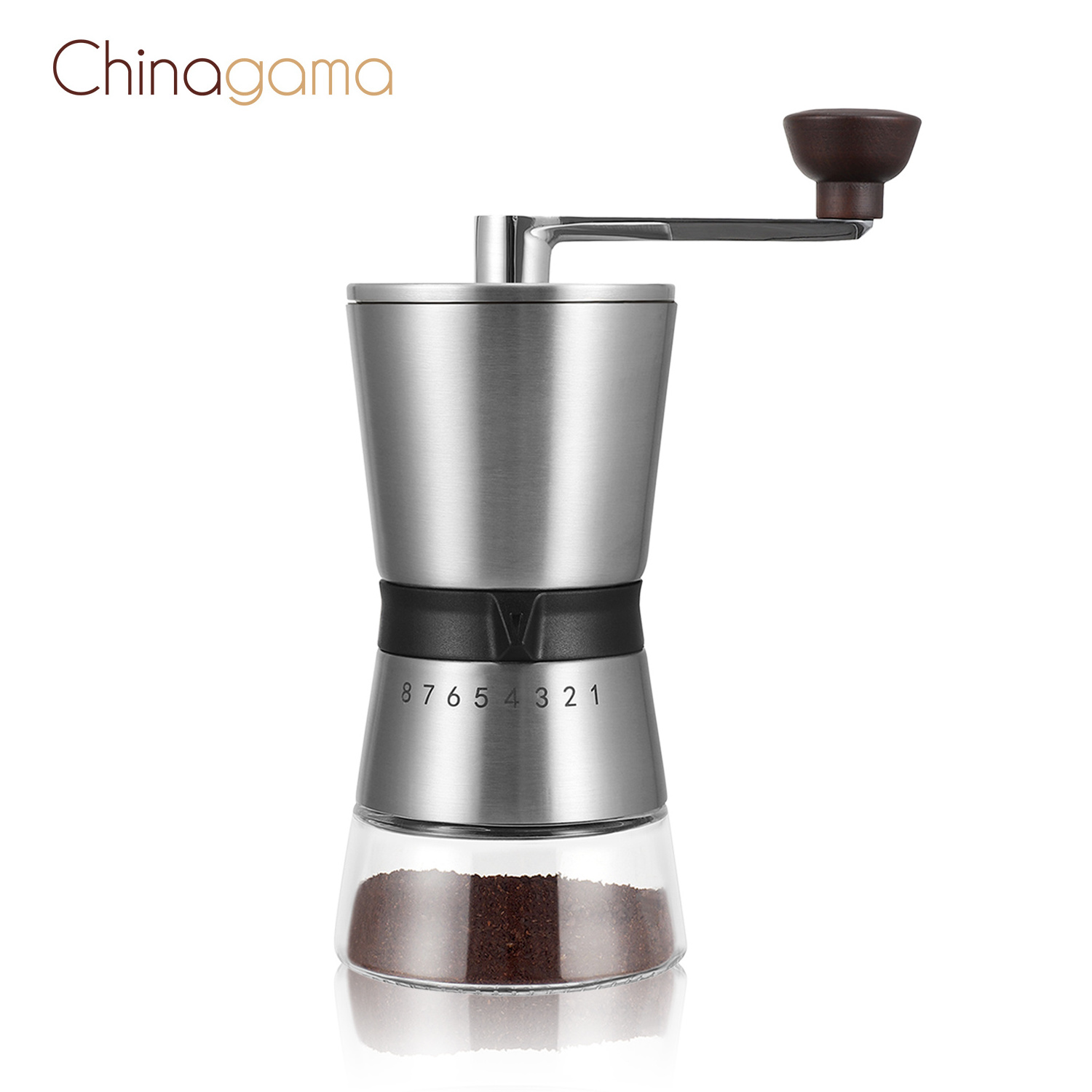 Factory direct sale 18/8 stainless steel Hand Crank Manual Coffee Grinder with Ceramic Burr