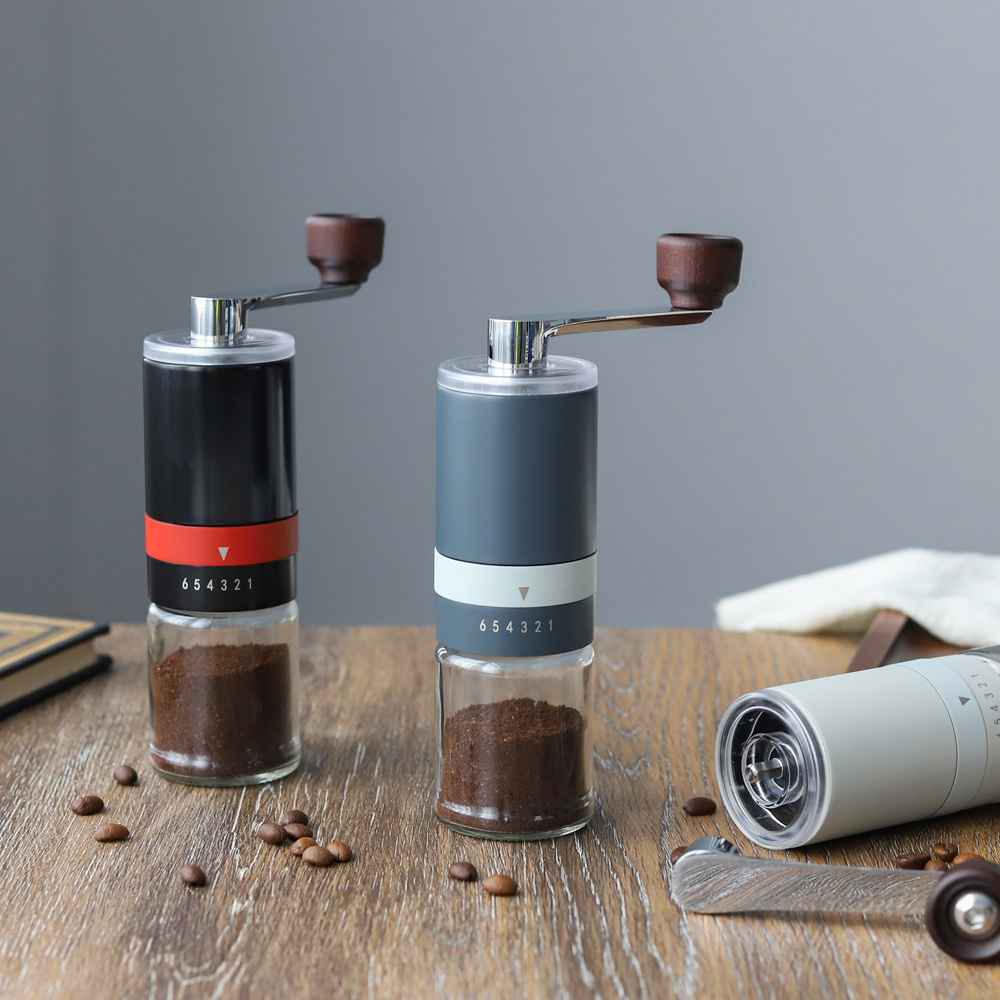 Factory stocked coffee grinder conical steel burr adjustable portable hand mini manual coffee grinders