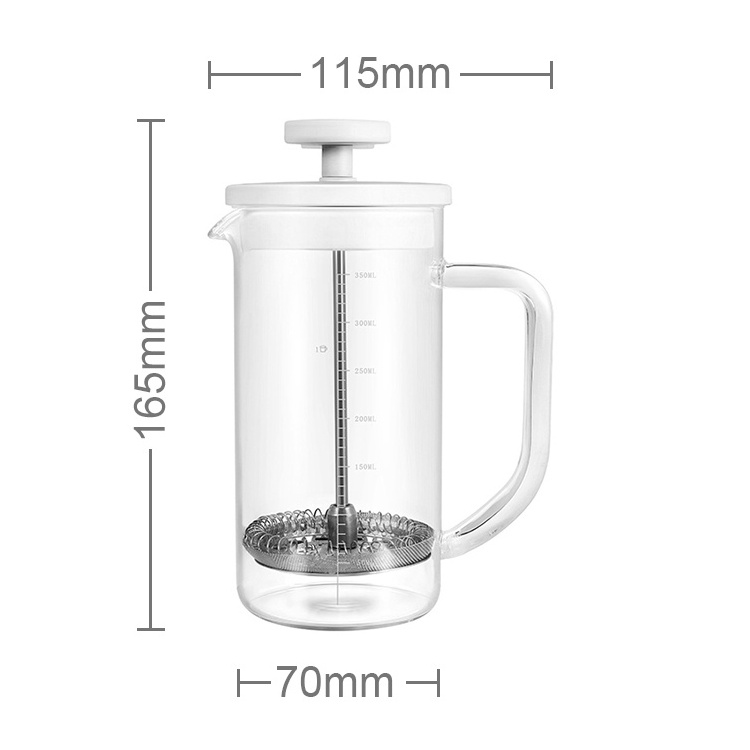 Coffee maker french press pot plunger custom plastic white travel camping classic glass tea maker coffee french press