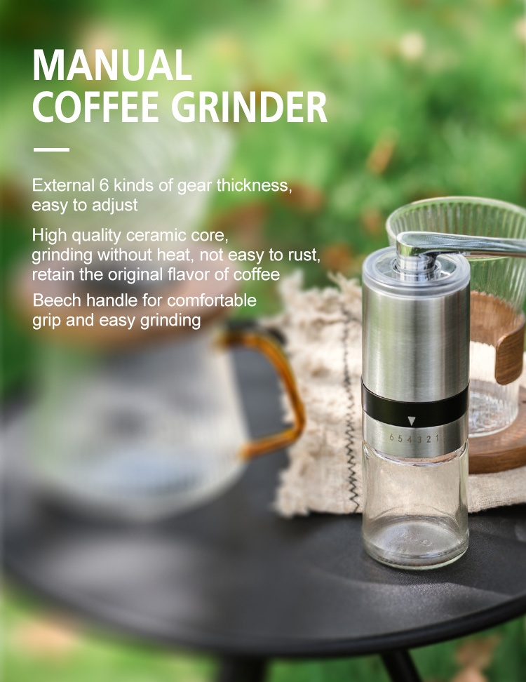 Stocked portable camping coffee grinder maker filter pot drip pour over kit coffee tea sets with premium travel gift bag box