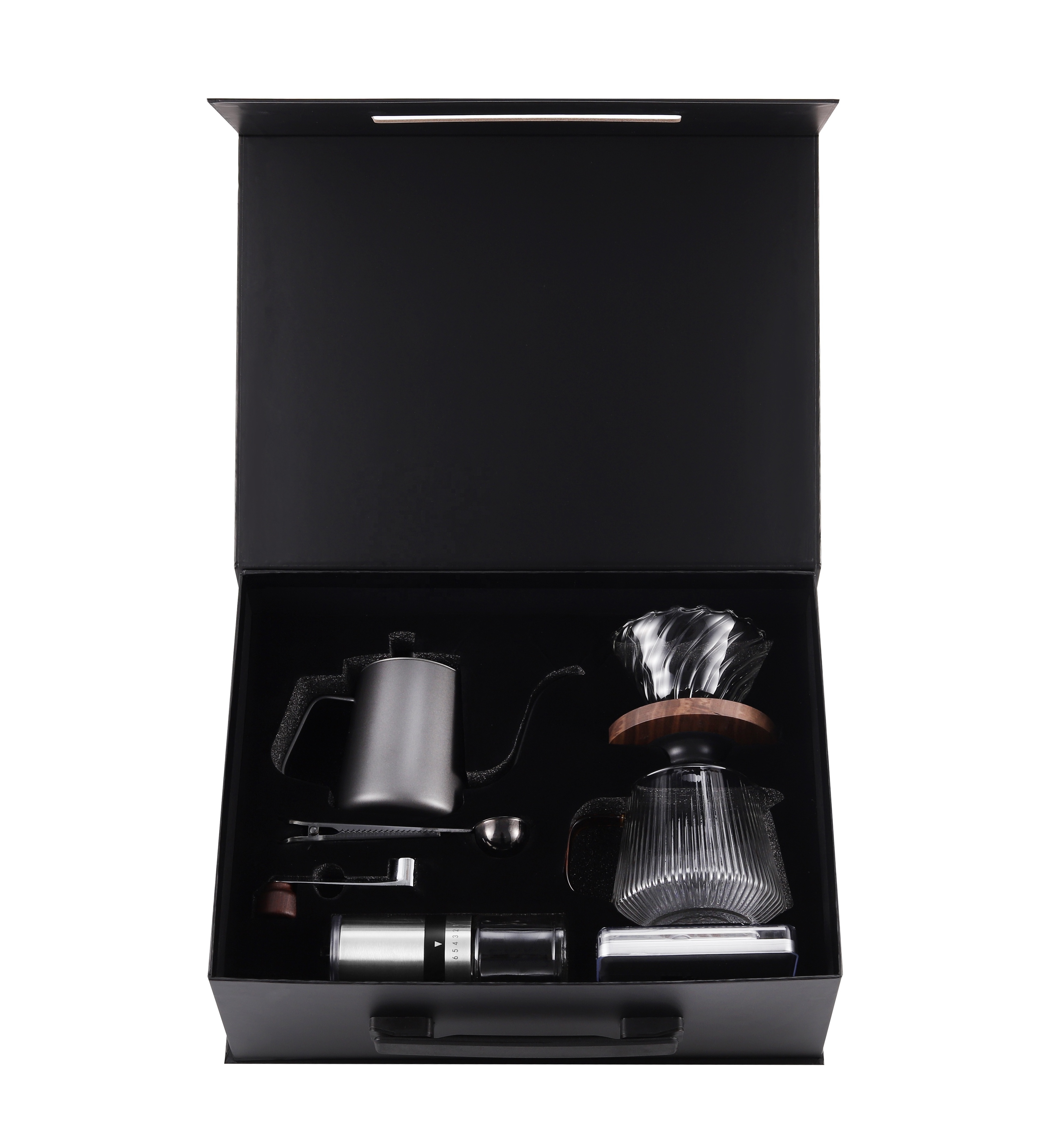 Customizable Gift Box Outgoing Camping Tooling Pour Over Coffee Set Coffee Dripper Pour Over Kettle Server Manual Coffee Grinder