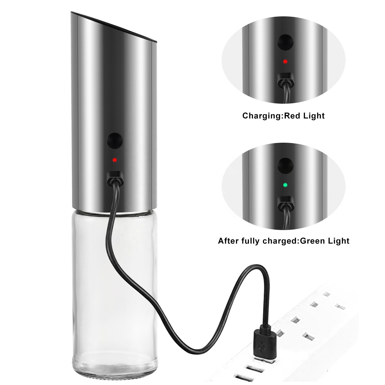 Christmas holiday party recycle BPA free Halloween LED manual USB ceramic Spice electric salt and pepper grinder set