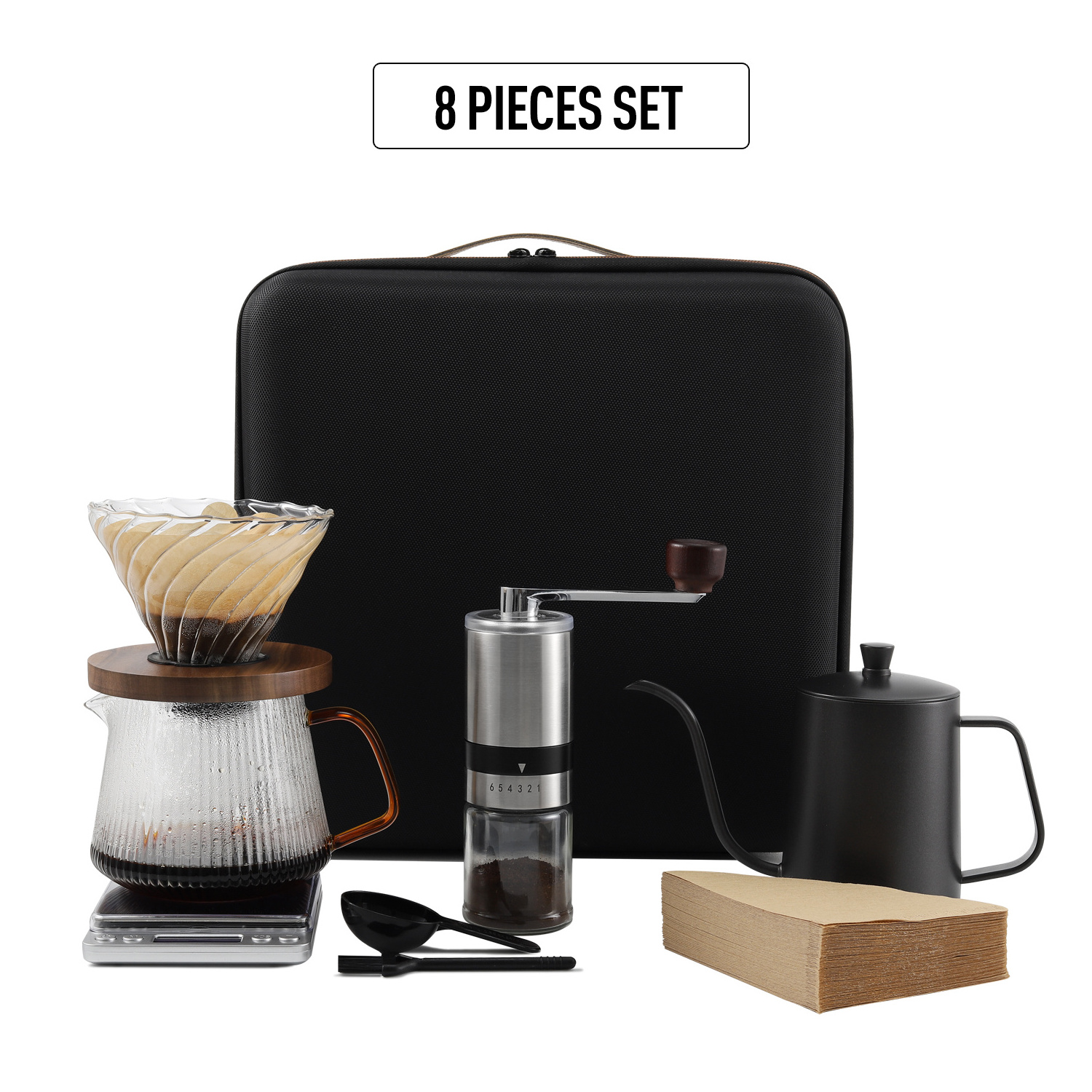 Business Gift coffee travel bag outdoor camping accessories waterproof Pour Over coffee maker set gift coffee set ethiopian