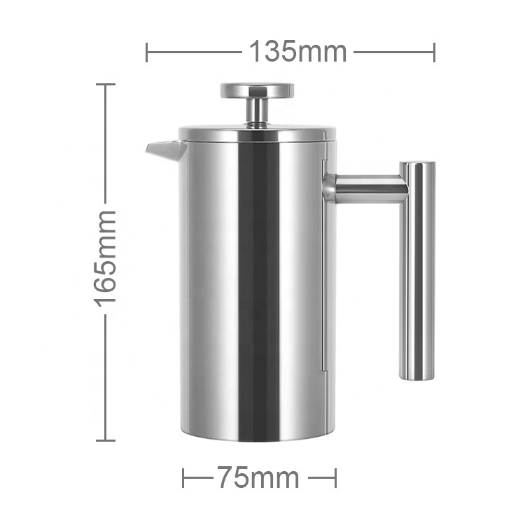 Hot Sale 350ml Coffee Plunger 304 Stainless Steel Prensa Francesa Coffee French Press