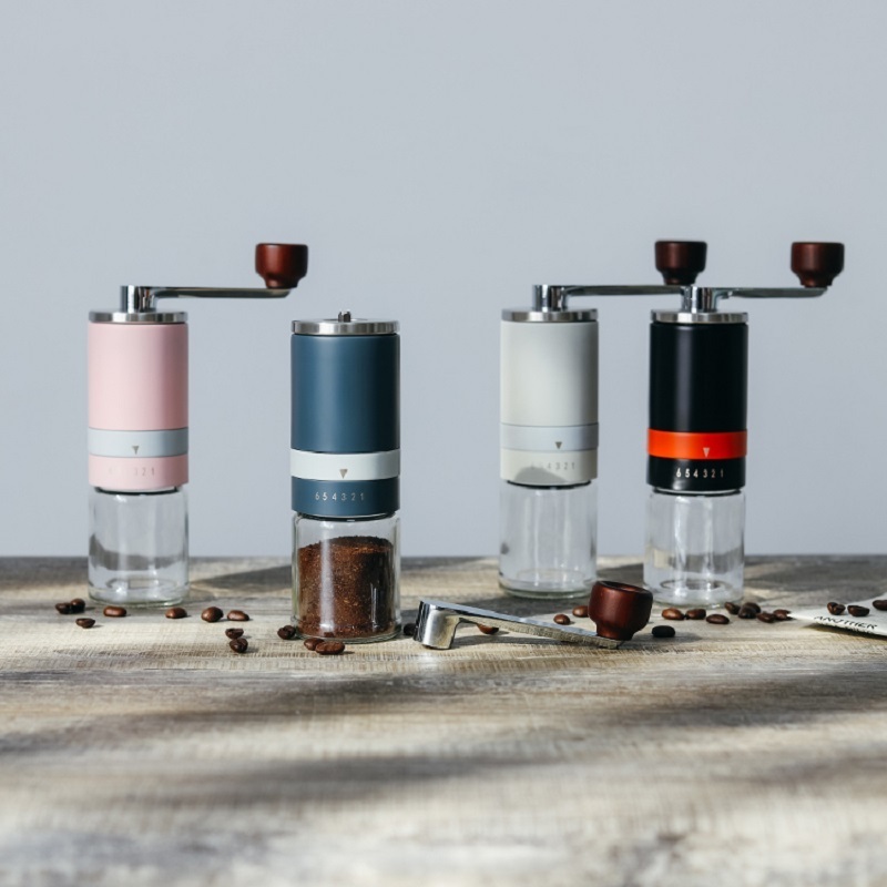 S/S Coating Colorful High Quality Ceramic Burr Mini and Portable Hand Mill Manual Coffee Grinder