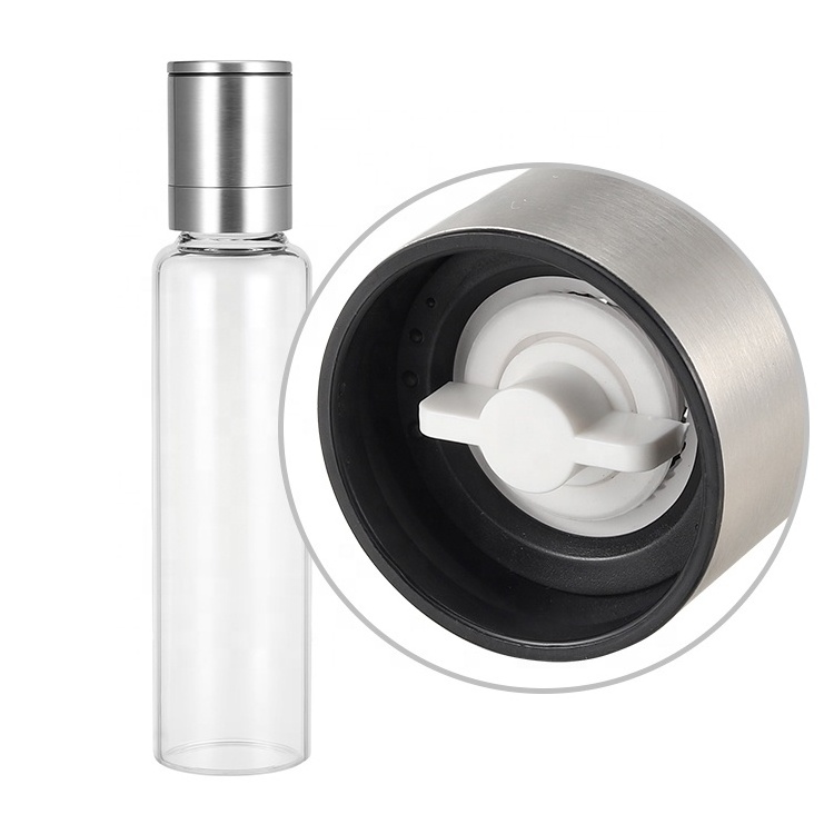 2pcs High Quality 360ml Borosilicate Glass Jar Salt and Pepper Large Glass Spice Mills Salt Grinder