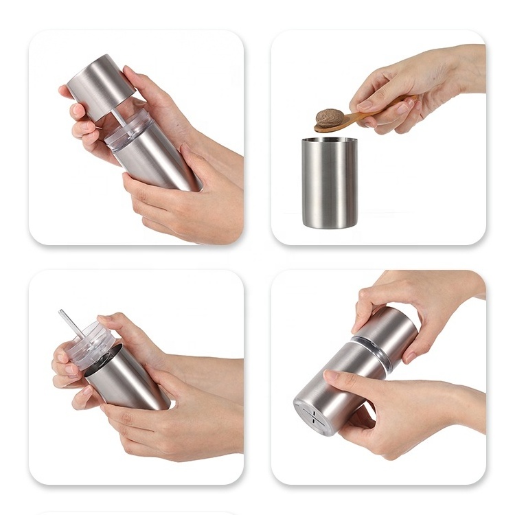 2023 New Arrivals 100ml Hot Top Sale High Quality Manual Stainless Steel Nutmeg Nut Mill and Grinder