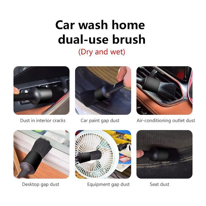 New 5pcs Set Soft Hair Car Detailing Brush Set Car Cleaning Brush Rim Brush