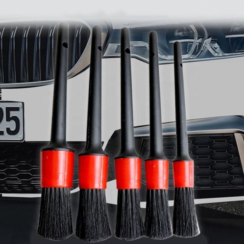 Wholesale Plastic Handle 5PCS Soft Bristle Car Auto Washing Detailing Cleaning Brush Set Car cleaning detail brush