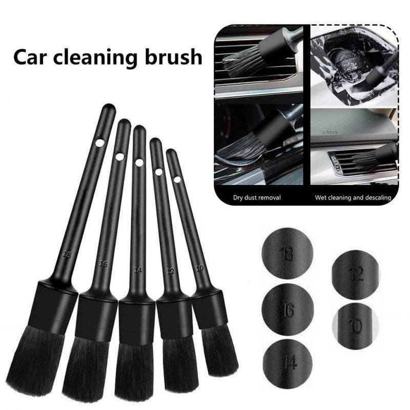 New 5pcs Set Soft Hair Car Detailing Brush Set Car Cleaning Brush Rim Brush