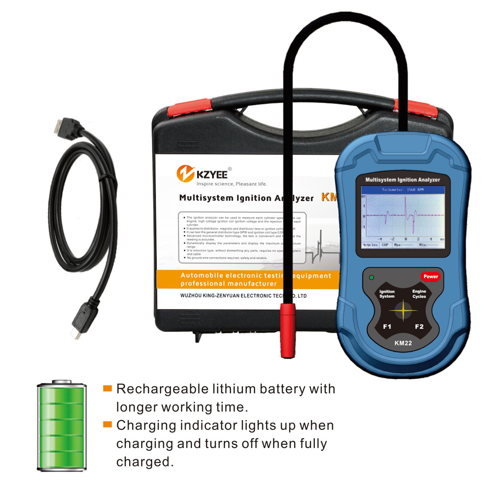 OEM Waveform Display Engine Ignition Analyzer, Color Multi-System Ignition Analyzer RPM Measurement Spark Plug Voltage Detection