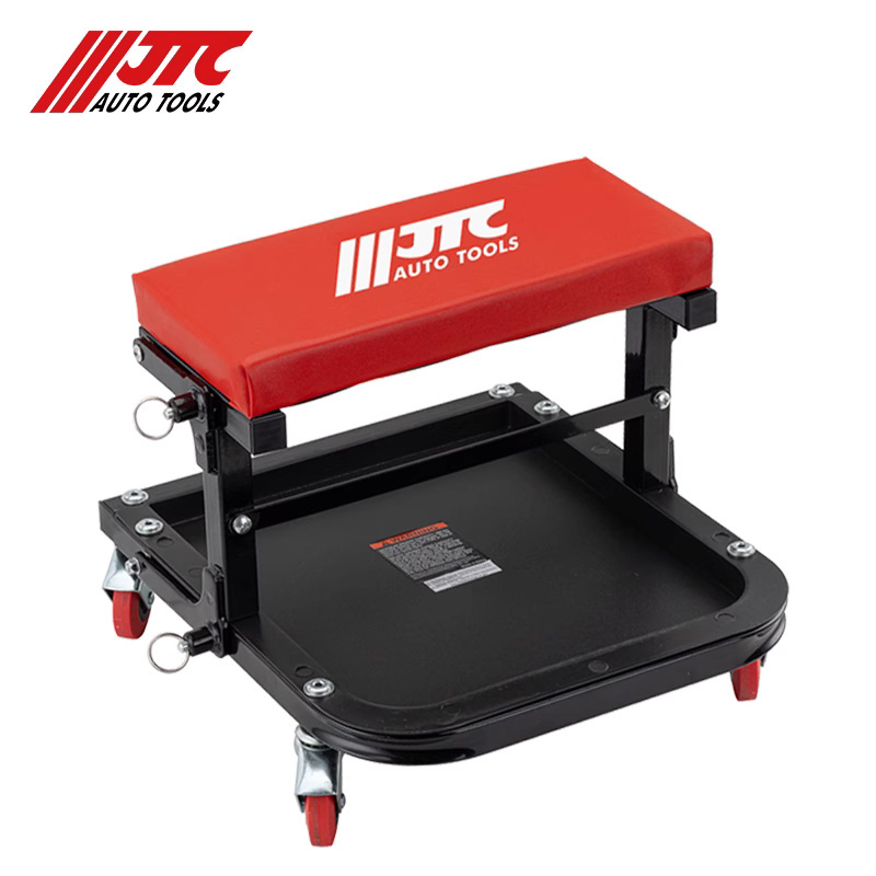 Heavy Duty Auto Repair Tool Bench Auto Detail Crawl Seat with Storage Tray Foldable Rolling Repair Bench Weight Capacity 120KG