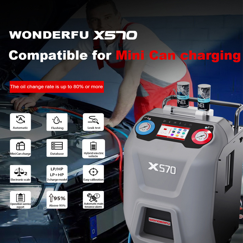 X570 Automatic Automotive Air Conditioning System r134a car refrigerant filling machine ac flush machine