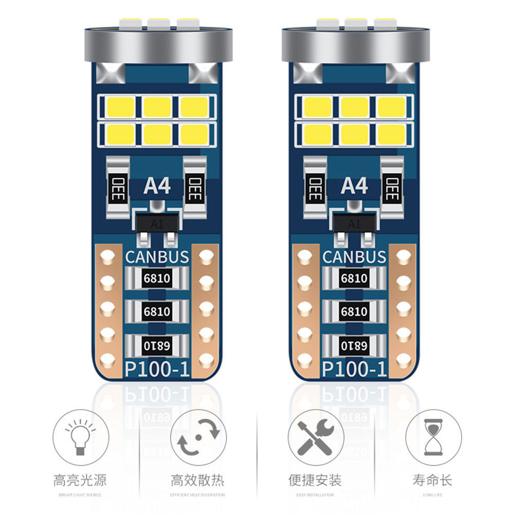 T10 Non polar 1.5W chips 18SMD 2016 LED 90MA 168 194 501 W5W Car Auto Side marker Parking bulb Licence Plate Lights 12V