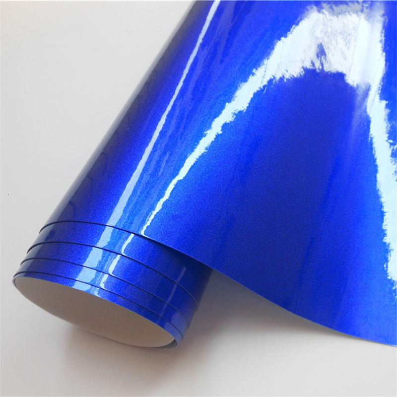 Gloss Candy Metallic Purple Blue Vinyl For Car Wrap Midnight Blue Glossy Film With Air Bubble Free car WRAPS Sticker