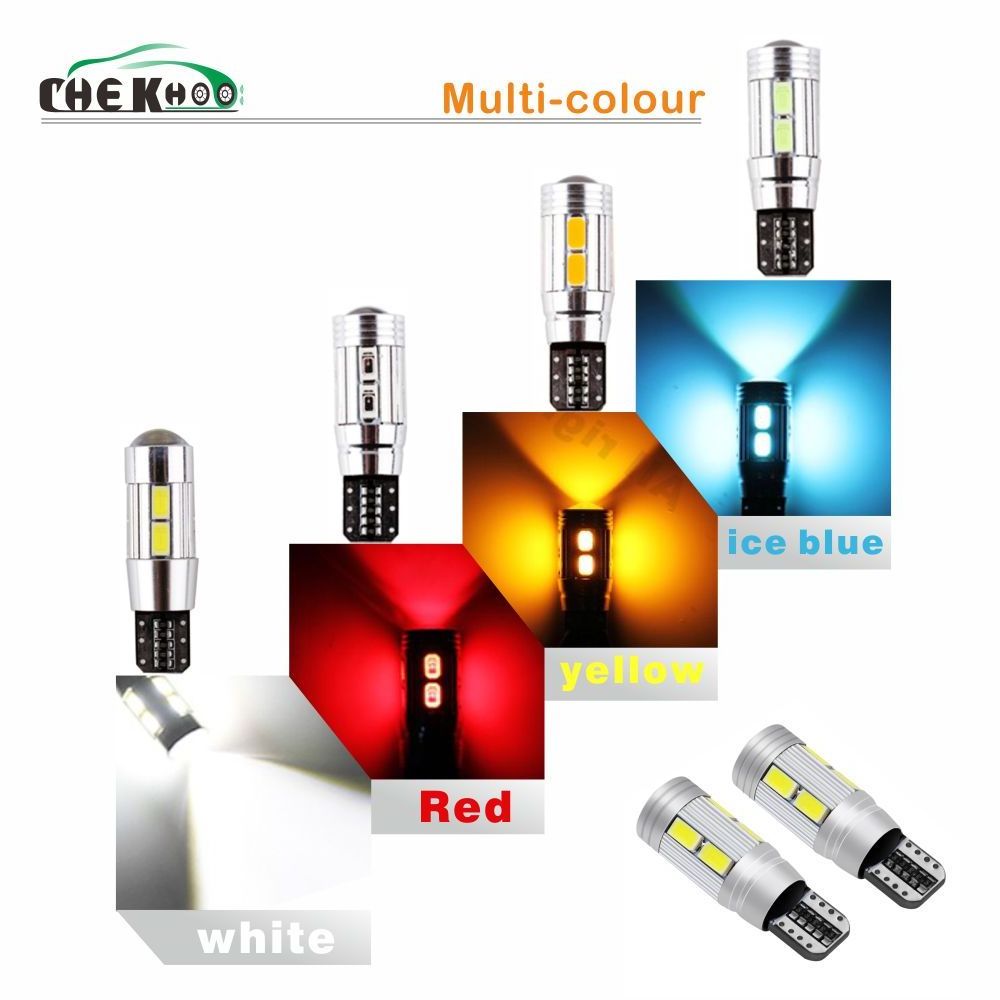 Car Led T10 Canbus 194 W5W 10SMD 5630 Lens Light Bulb No Error  Lights Parking Width Clearance Wedge Corner Lighting DC12V