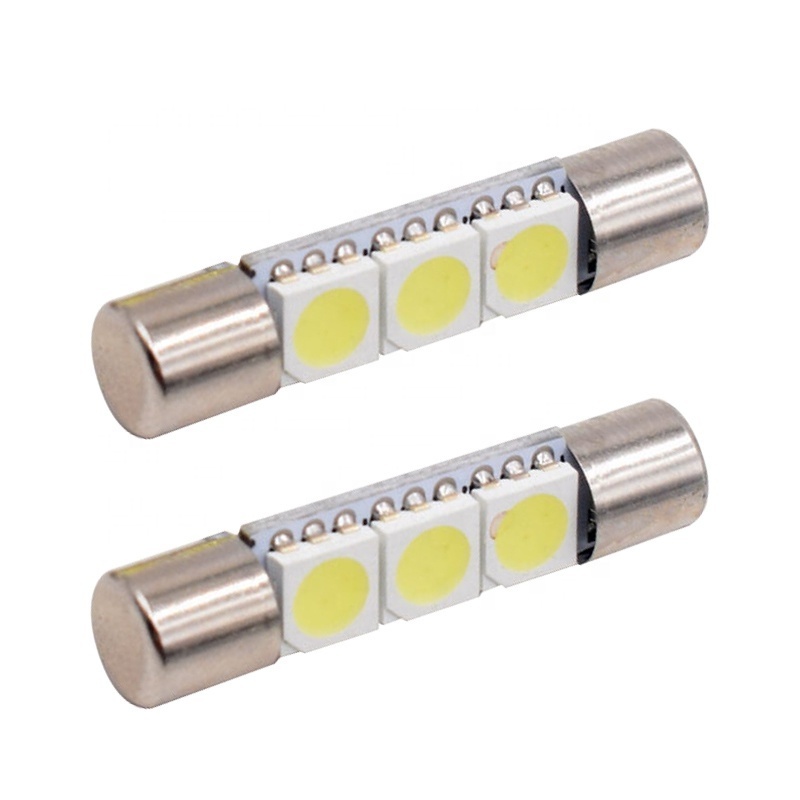 Car Led bulbs 5050 3SMD Fuse Vanity Mirror Light Bulb Festoon Fuse LED Light T6 Car Interior Sun Visor Vanity Lighting