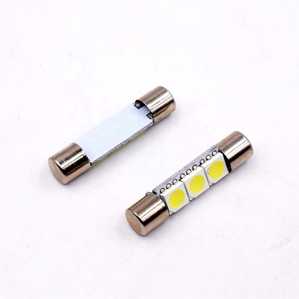 Car Led bulbs 5050 3SMD Fuse Vanity Mirror Light Bulb Festoon Fuse LED Light T6 Car Interior Sun Visor Vanity Lighting