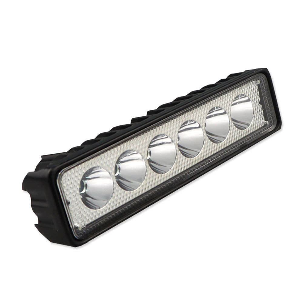 Car LED Light Bar 6LED 18W 6000K 12V Super Bright Auto Work Light IP67 Waterproof Flood Spot Lamp White OffRoad Head Bulb