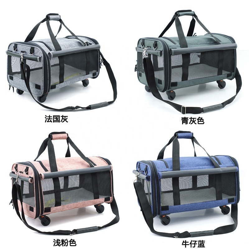 LDLC Pet supplies large pet outing cat trolley bag portable drag shoulder bags pet carrier on wheels