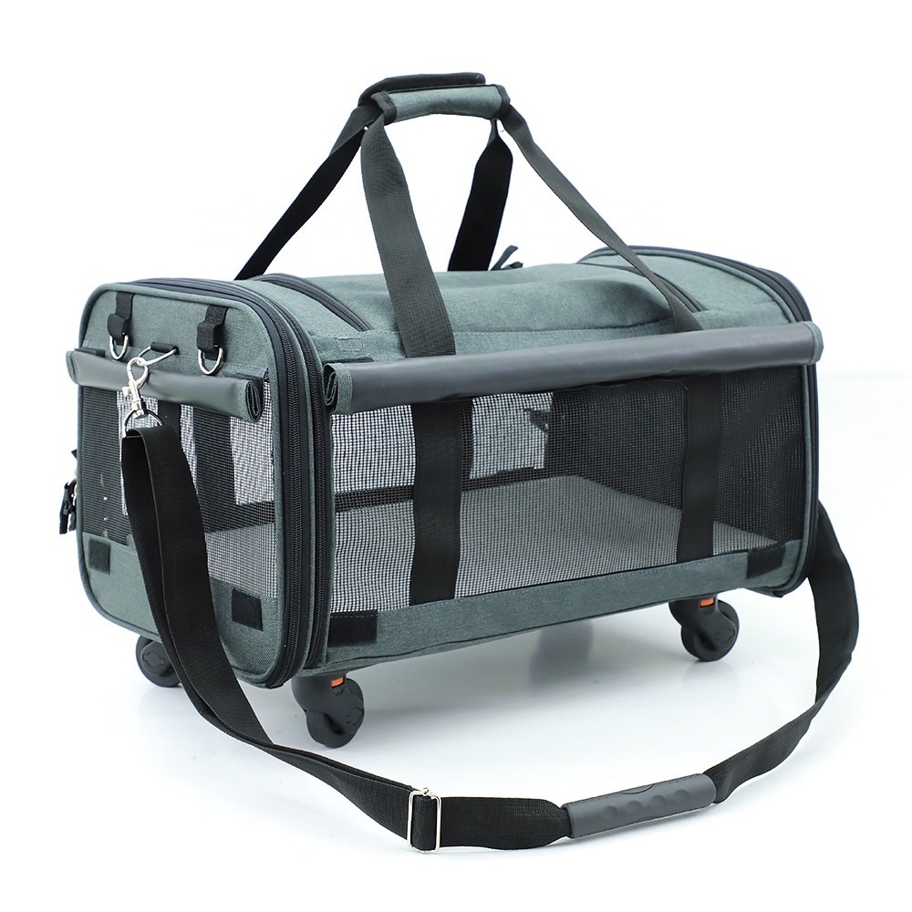 LDLC Pet supplies large pet outing cat trolley bag portable drag shoulder bags pet carrier on wheels