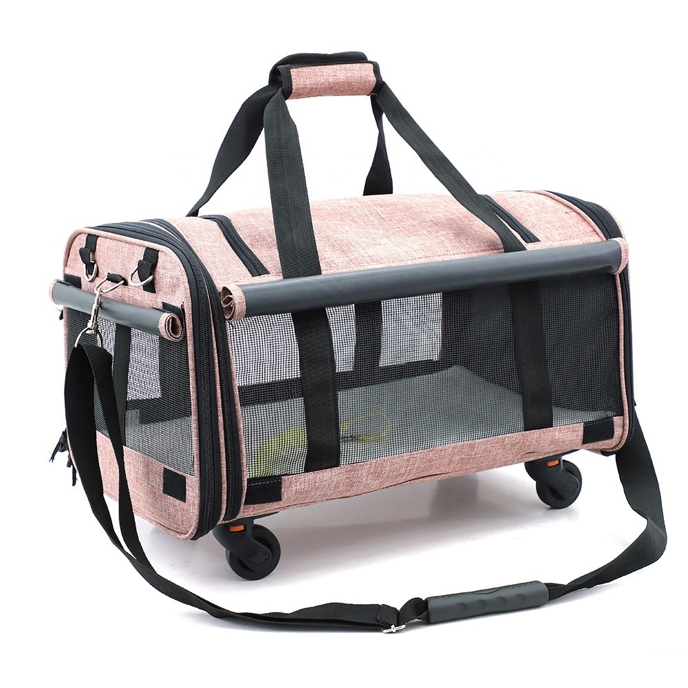 LDLC Pet supplies large pet outing cat trolley bag portable drag shoulder bags pet carrier on wheels