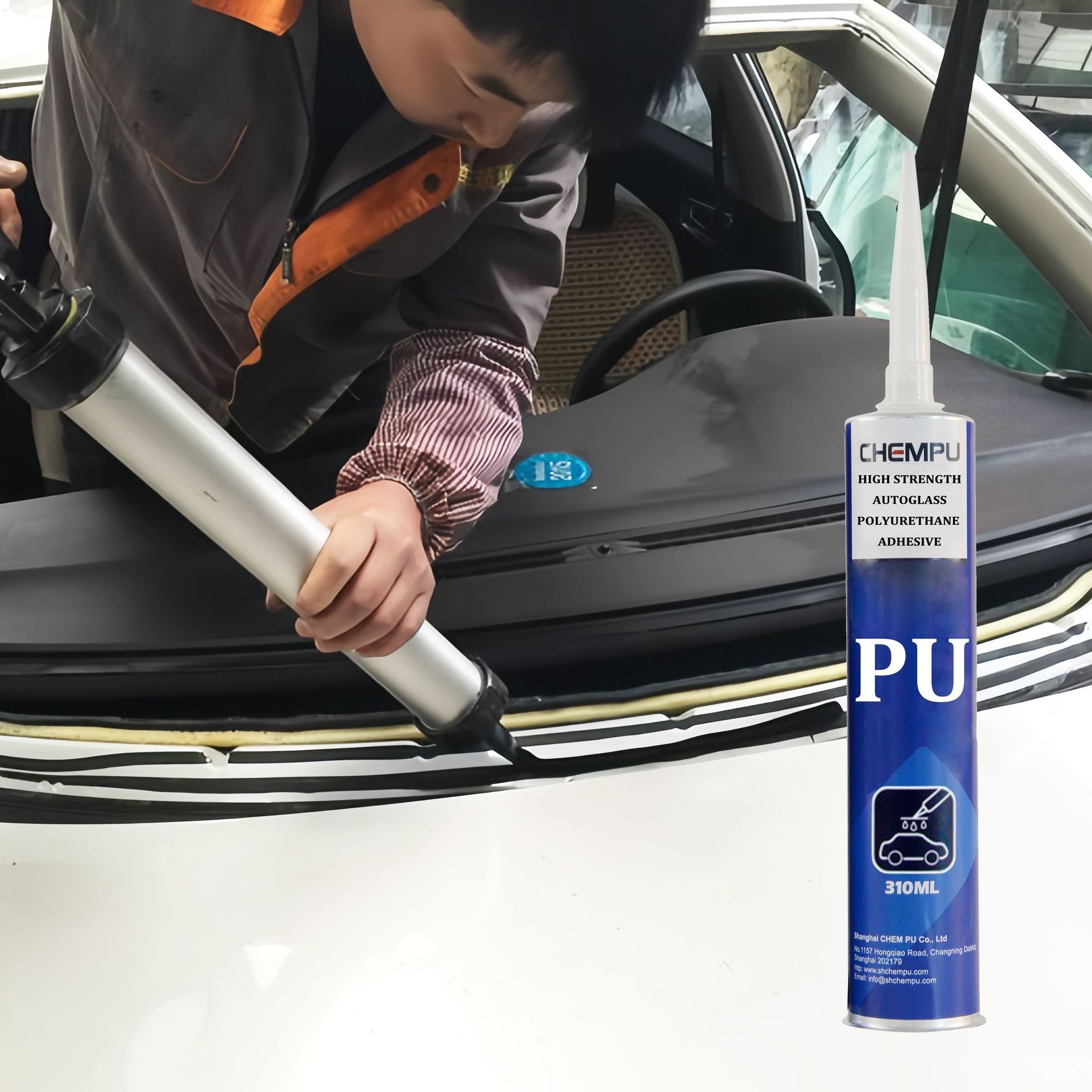 HV high quality black 310ml 600ml automotive windshield windscreen urethane adhesive sealant pu sealer for car glass