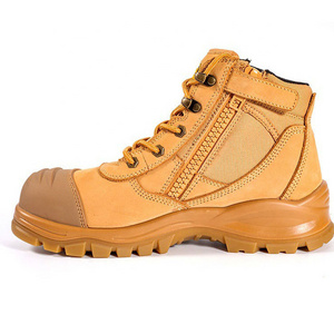 High Quality Genuine Leather Pu/ Rubber Outsole Waterproof Safety Shoes,Nubuck Leather Safety Boots Men Work