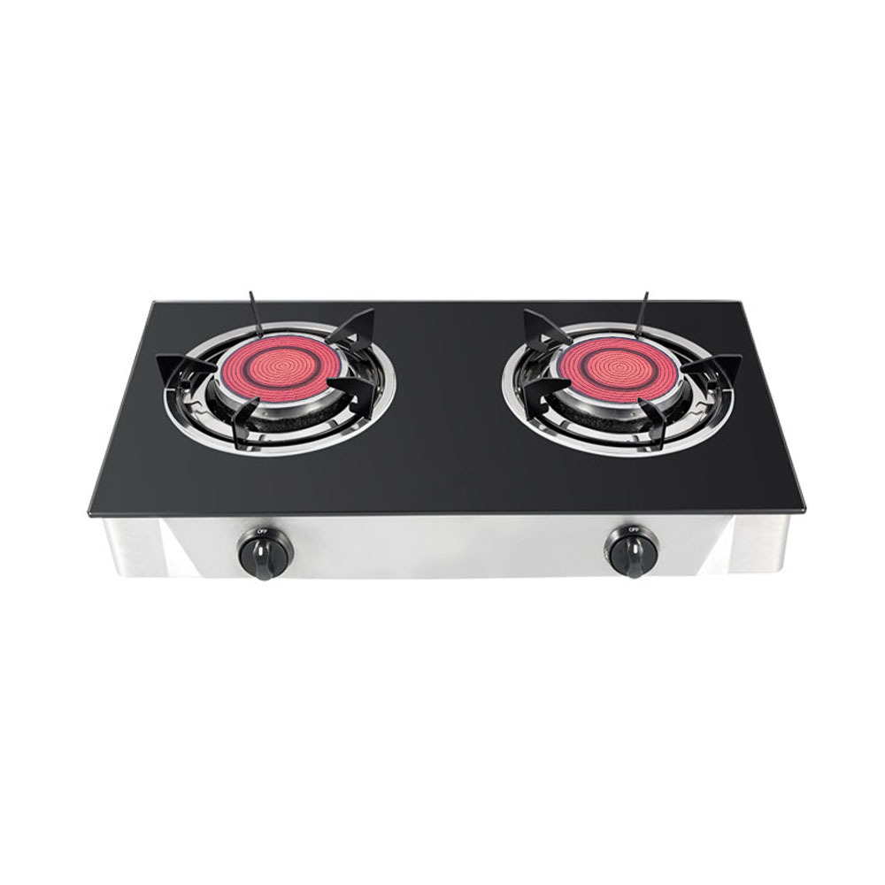 Infrared Stove Double Burner Household Hob Gas Stove Glass Top Gas Cooker