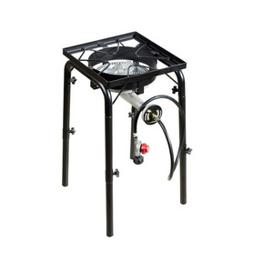 Square Heavy Duty Single Burner Outdoor Stove Propane Gas Cooker with Adjustable 20PSI Regulator