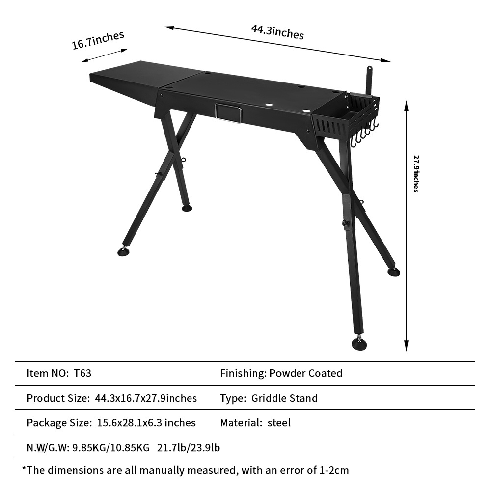 Portable Outdoor Grill Table Griddle Stand Compatible With Paper Towel Holder For Outdoor Cooking