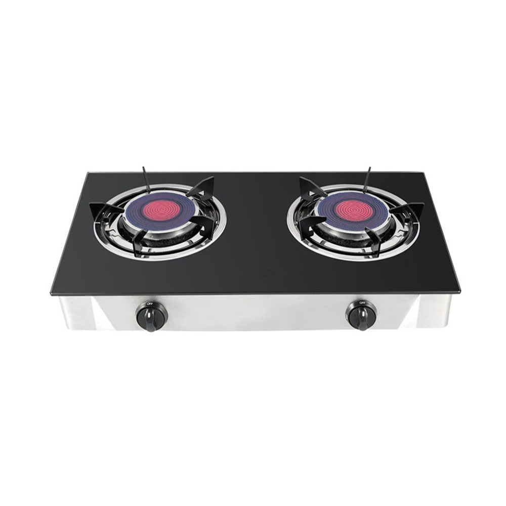 Infrared Stove Double Burner Household Hob Gas Stove Glass Top Gas Cooker