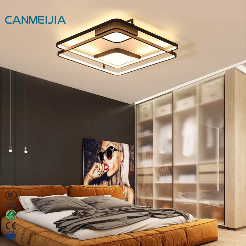 lampara techo Designer Luxury Black Gold Flush Mount Lamp Fixtures Fancy Ceiling Light Modern,Bedroom Light,Led Light Ceiling