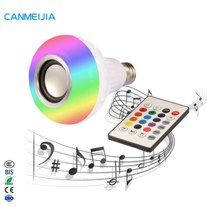 12W E27 Colourful Disco Music Player Speaker Bulb bombilla inteligente RGB Smart Wifi Led Bulb,Music Bulb