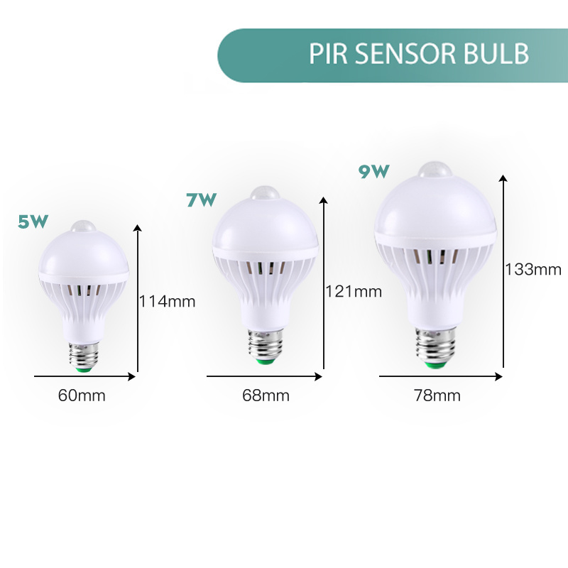 3W 5W 7W 9W E27 220V SKD Sound Sensor Lighting Induction Bombilla PIR Motion Sensor Smart Motion Sensor Light Led Bulbs