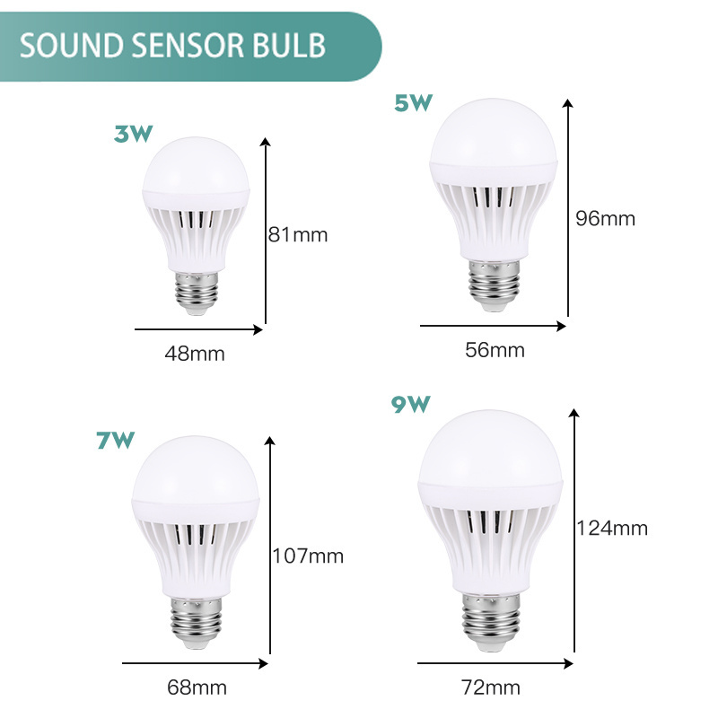 3W 5W 7W 9W E27 220V SKD Sound Sensor Lighting Induction Bombilla PIR Motion Sensor Smart Motion Sensor Light Led Bulbs