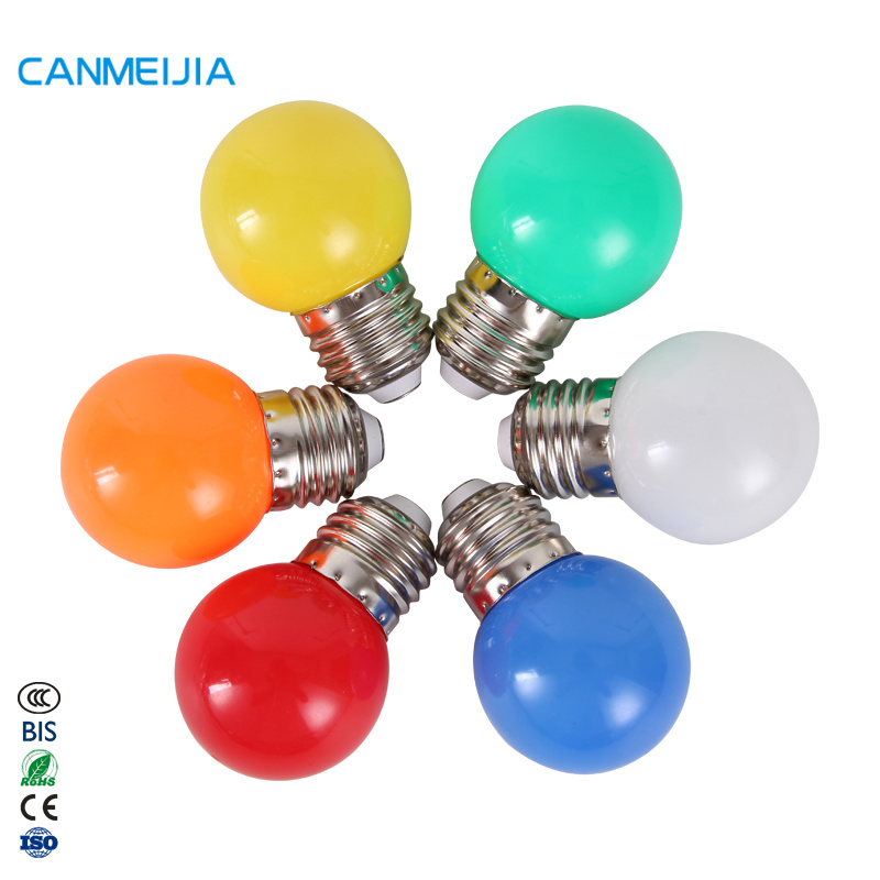 Colored Led Light Bulbs 3W E27 White Red Blue Green Yellow Orange Pink Color Wholesale Mini Led Light Decoration Colorful Bulbs