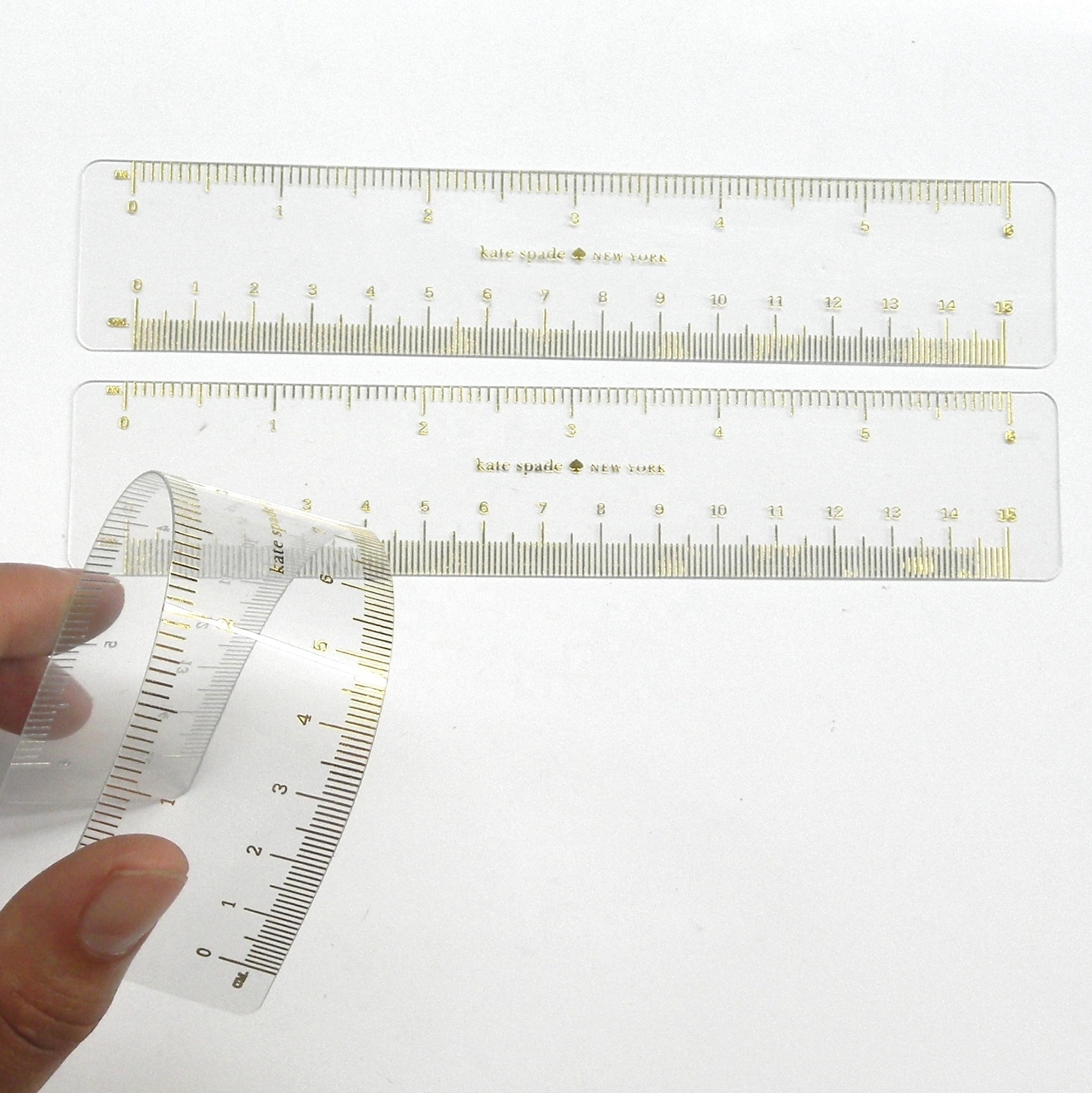 OEM Factory gold stamping print logo clear pvc plastic ruler,  Transparent flexible pvc ruler and paper rulers