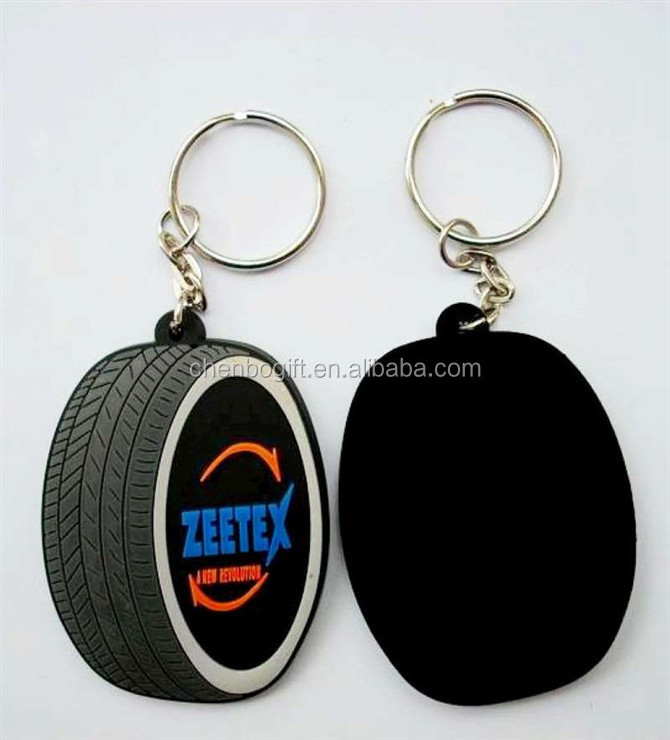 OEM Factory custom made Tire shape rubber key chain ,custom make own logo rubber key holder