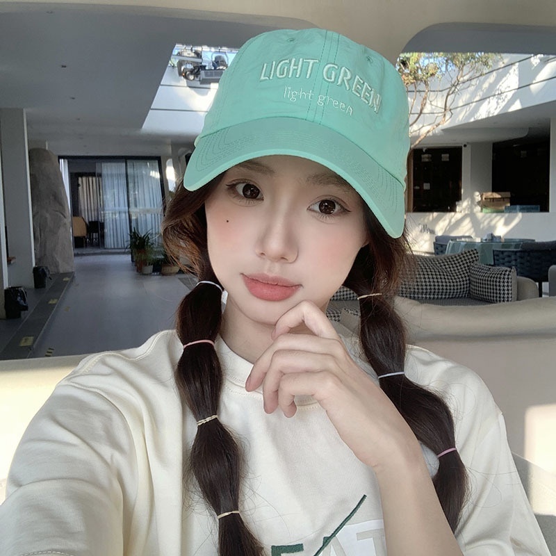 Baseball hat women's new quick-drying hat Macaron color big head around the face small cap wide hat shade men