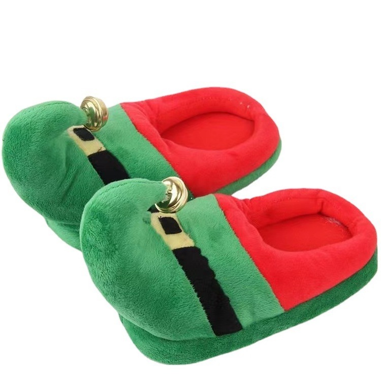 Hotsaleing Christmas Home Cotton Slippers Winter Christmas Indoor Flat Slipper Santa Claus Slippers Plush Toys Wholesale