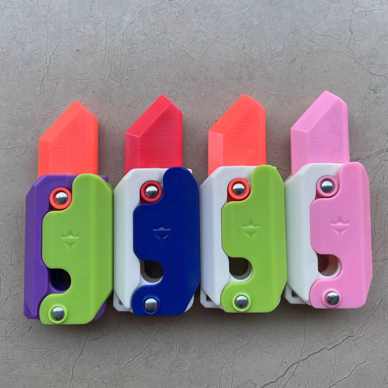 New 3d Printing Gravity Knife Toy Cub Jumping Small Radish Knife Fidget Toys Decompression Push Card Small Carrot Knife