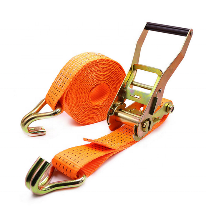 Double J Hook Strap Cargo Strap Lashing Straps Polyester Factory Supply Quick Release 1.5 Inch Cargo Ratchet Tie Down 3000kgs