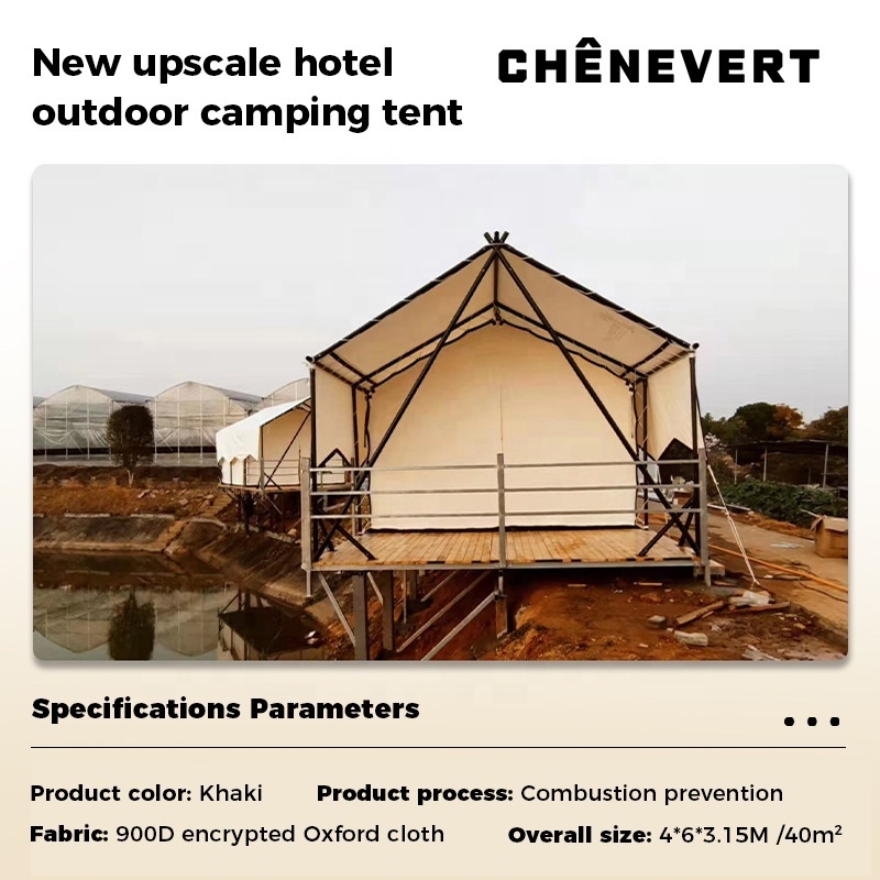 CHENEVERT Luxury Hotel Camping Glamping Luxury Outdoor Waterproof Luxury Hotel Tent Resort Hotel Glamping Safari Tent