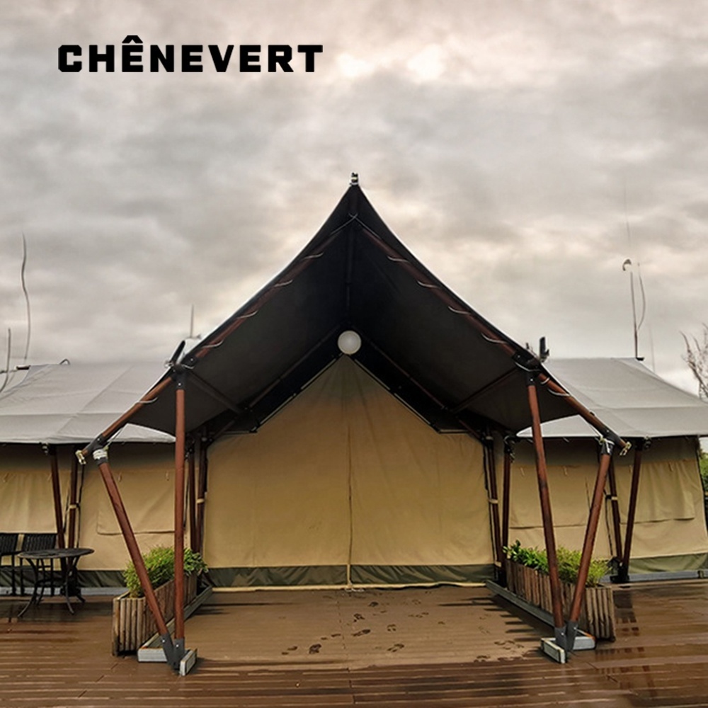 New Design Wind Resistant Large Tent Heavy Duty Tent House Glamping  For Resort Hotel Large  Yurt Outdoor Wooden Tents