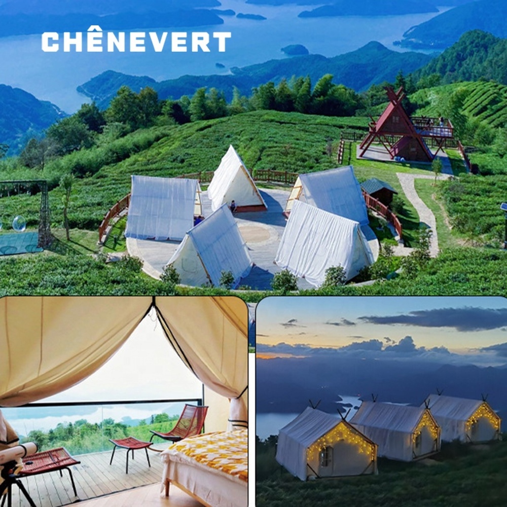 New Design Wind Resistant Large Tent Heavy Duty Tent House Glamping  For Resort Hotel Large  Yurt Outdoor Wooden Tents